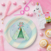 Glamping Camping Grün Zelt Leepover Außenbereich Pappteller (Party)