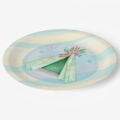 Glamping Camping Grün Zelt Leepover Außenbereich Pappteller (Schrägansicht)