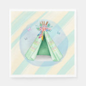 Glamping Camping Grün Zelt Leepover Außenbereich Serviette (Vorderseite)