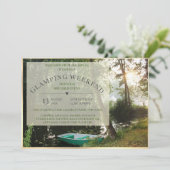 Glamping Camping Weekend Card Einladung (Stehend Vorderseite)