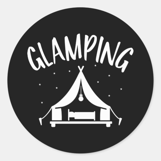 Glamping-Camping-Zelt Runder Aufkleber (Vorderseite)