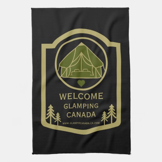 Glamping Canada Business Geschirrtuch (Vertikal)