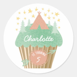 Glamping Cupcake Personalisiert Aufkleber
