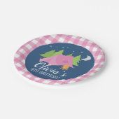 Glamping Girl Camping Geburtstagsparty Teller (Schrägansicht)