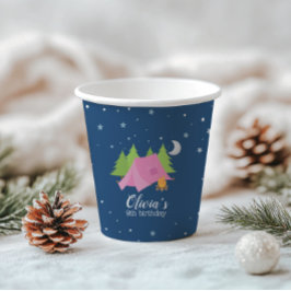 Glamping Girl Pink Camping Geburtstagsparty Pappbecher