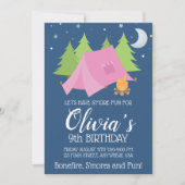 Glamping Girls Camping Geburtstagsparty Einladung (Vorderseite)