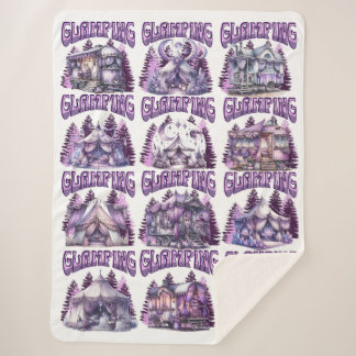 Glamping in Style: Luxe Boho RVs & Zelte in Lila Sherpadecke