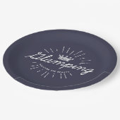 Glamping Königin-dunkle Farbe Pappteller (Schrägansicht)