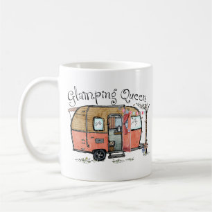 Glamping-Königin Lustige Vintage-Camperin Kaffeetasse