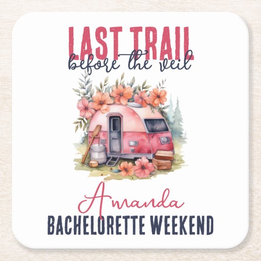 Glamping Last Train Junggeselinnen-Abschied Weeken Rechteckiger Pappuntersetzer (Vorderseite)