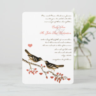 Glamping Lovebird Coral Verzauberte Hochzeit im Wa Einladung