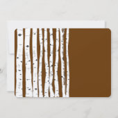 Glamping Mocha Brown Birch Tree Wedding Einladung (Rückseite)