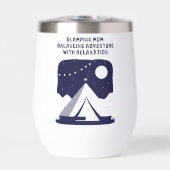 Glamping-Mutter im Gleichgewicht zwischen Abenteue (Vorderseite)