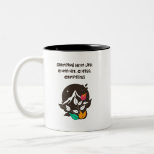 Glamping-Mutter-Leben Komfort-Kaffee Lagerfeuer Zweifarbige Tasse