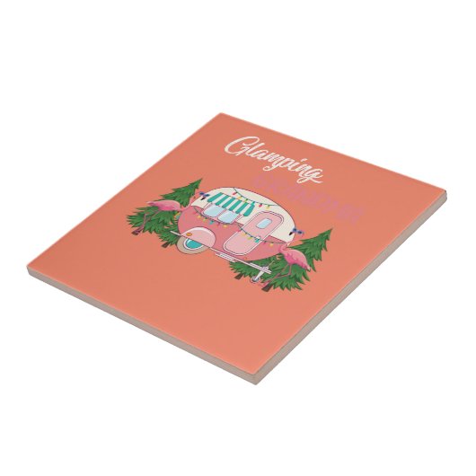 Glamping Oma Costume Camping RV Flamingos Camp Fliese (Seite)