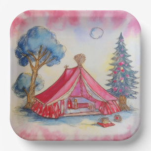 Glamping-Papierteller Pappteller