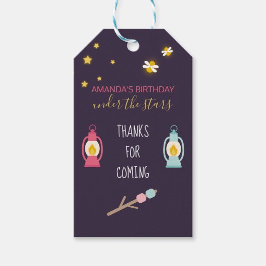 Glamping Party custom Guest Fevor Geschenkanhänger (Vorderseite)