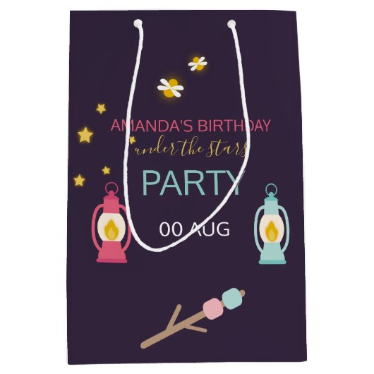 Glamping Party custom Guest Fevor Mittlere Geschenktüte (Vorderseite)