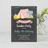 Glamping Party-Geburtstagseinladung Einladung (Stehend Vorderseite)