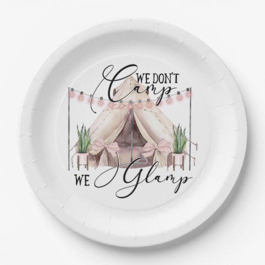 Glamping Party Pappteller (Vorderseite)