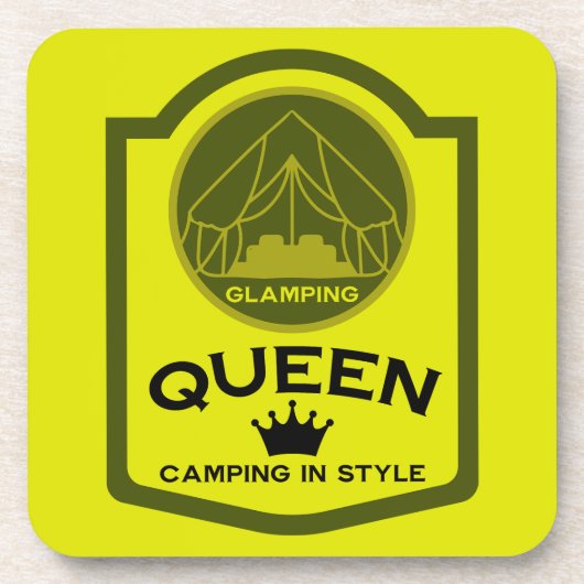 Glamping Queen Camping Getränkeuntersetzer (Vorderseite)
