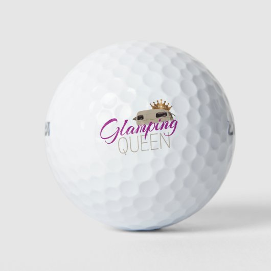 Glamping Queen Camping mit Vintagen Wohnwagen Golfball (Vorderseite)