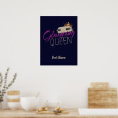 Glamping Queen Camping mit Vintagen Wohnwagen Poster (Küche)