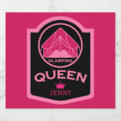 Glamping Queen Camping Schaumweinetikett (Einzelnes Label)