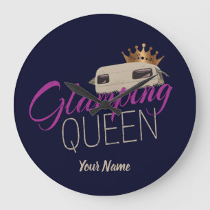 Glamping Queen Camping with vintage caravans Große Wanduhr