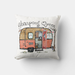 Glamping Queen Funny Vintag Camper Kissen