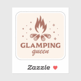 Glamping Queen girl lustiges Camping boho ästhetis Aufkleber