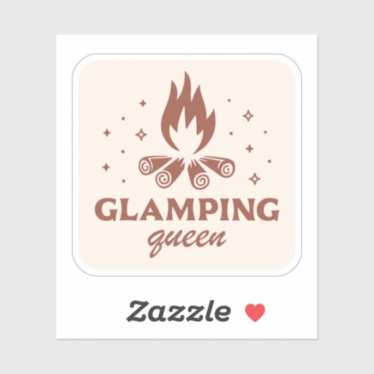 Glamping Queen girl lustiges Camping boho ästhetis Aufkleber (Blatt)