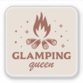 Glamping Queen girl lustiges Camping boho ästhetis Aufkleber (Vorderseite)