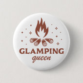Glamping Queen girl lustiges Camping boho ästhetis Button (Vorderseite)