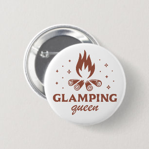 Glamping Queen girl lustiges Camping boho ästhetis Button