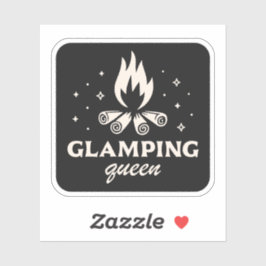 Glamping Queen girl schwarz aästhetisch lustig Aufkleber