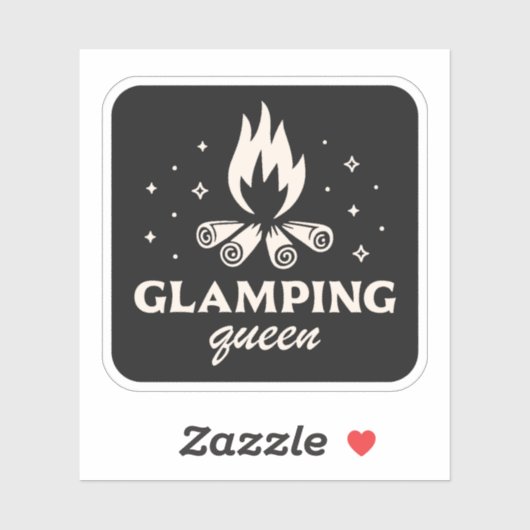 Glamping Queen girl schwarz aästhetisch lustig Aufkleber (Blatt)