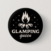Glamping Queen girl schwarz aästhetisch lustig Button (Vorderseite)