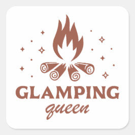 Glamping queen girls trip Camping boho Ästhetik Quadratischer Aufkleber