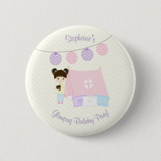 Glamping-Schlafparty Button (Vorderseite)