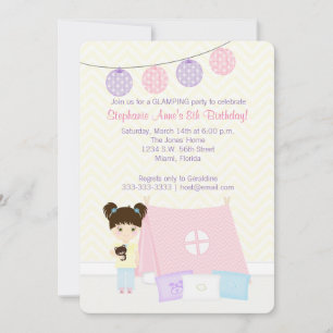 Glamping-Schlafparty Einladung