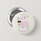 Glamping Sleepover Party Button (Vorne & Hinten)