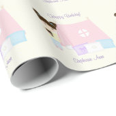 Glamping Sleepover Party Geschenkpapier (Rolleneckpunkt)