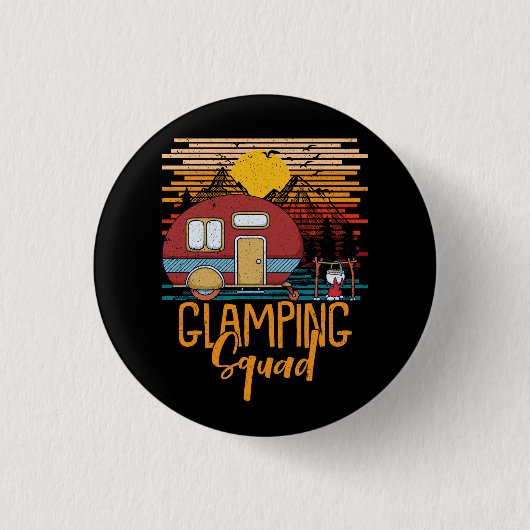 Glamping Squad Matching Family Girls Camping Trip Button (Vorderseite)