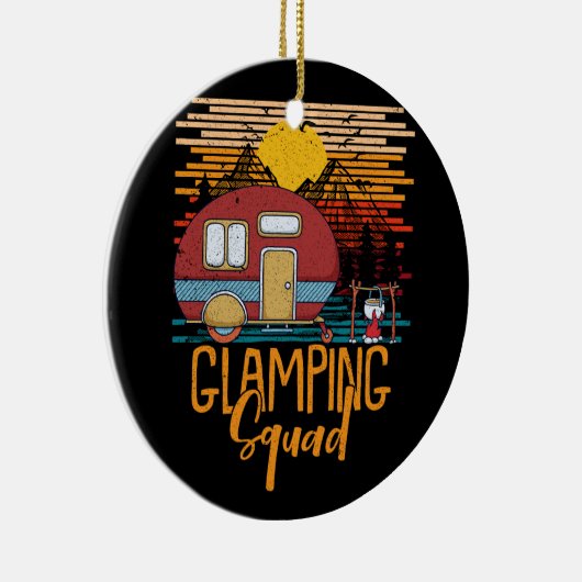 Glamping Squad Matching Family Girls Camping Trip Keramik Ornament (Rechts)