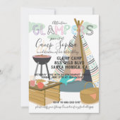 Glamping Themed Birthday Einladung (Vorderseite)