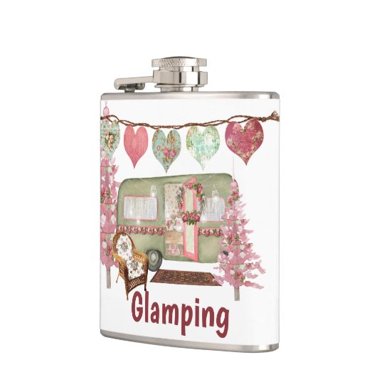 Glamping Vinyl Wrapped Flask Flachmann (Links)