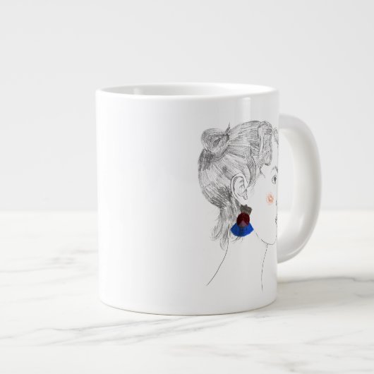 Glance Sketch - Portrait Jumbo-Tasse (Vorderseite Rechts)