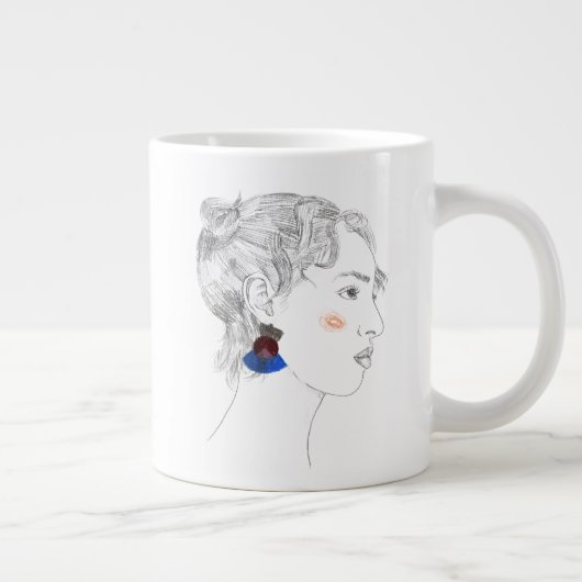 Glance Sketch - Portrait Jumbo-Tasse (Rechts)