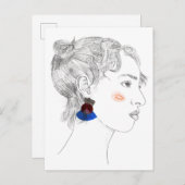 Glance Sketch - Portrait Postkarte (Vorne/Hinten)